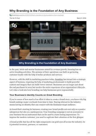 thegotoguy.co-Why Branding is the Foundation of Any Business