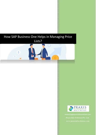 How SAP Business One Helps in Managing Price Lists?