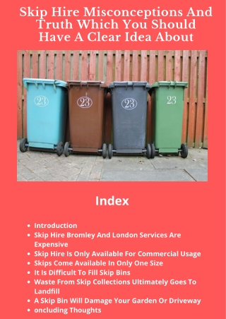 Skip Hire Misconceptions And Truth Which You Should Have A Clear Idea About