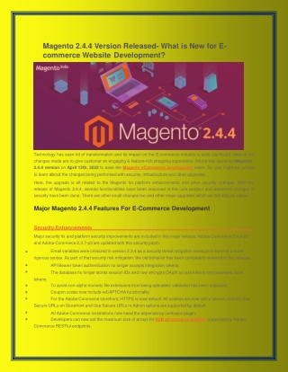 Magento 2.4.4 Version Released- What is New for E-commerce Website Development