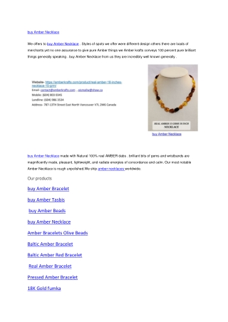 buy Amber Necklace