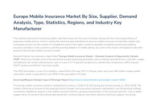 Europe Mobile Insurance Market Size, Industry Share and Forecast 2020-2028