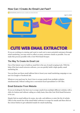 1How Can I Create An Email List Fast