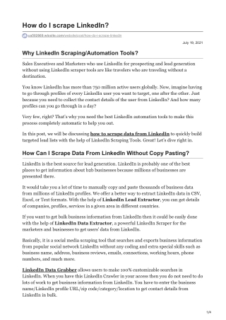 How do I scrape LinkedIn search results