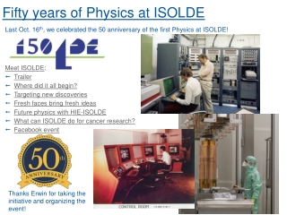 Fifty years of Physics at ISOLDE