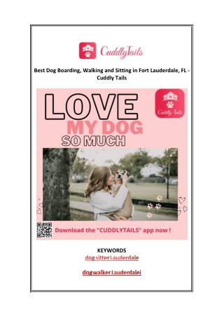 Best Dog Boarding, Walking and Sitting in Fort Lauderdale, FL - Cuddly Tails