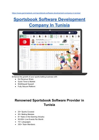 Sportsbook Software Development Company In Tunisia