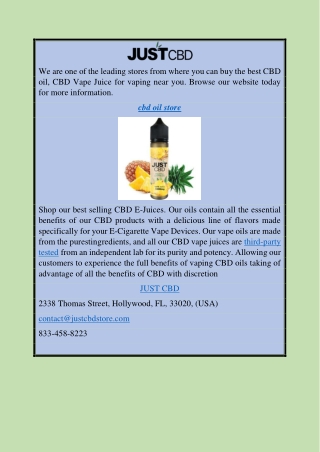 CBD Oil Store | justcbdstore.com