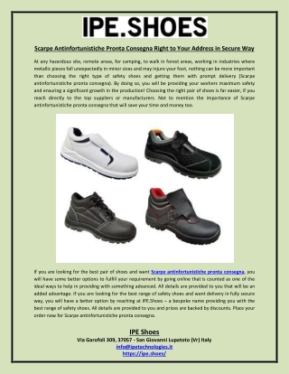 Scarpe Antinfortunistiche Pronta Consegna Right to Your Address in Secure Way