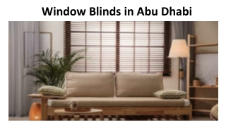 Window Blinds in Abu Dhabi