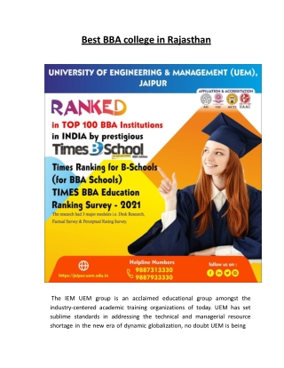 Best bba college in rajasthan
