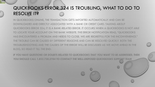 Best way to troubleshoot QuickBooks Error 324