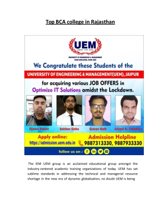 best bca college in rajasthan