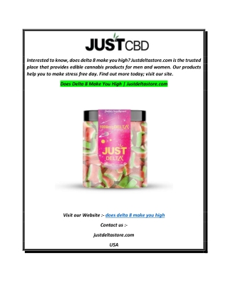 Does Delta 8 Make You High  Justdeltastore.com