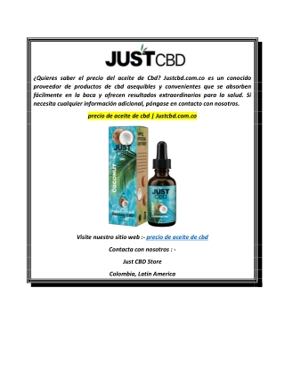 precio de aceite de cbdd Justcbd.com.co