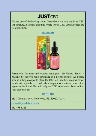 CBD tincture | Justcbdstore.com