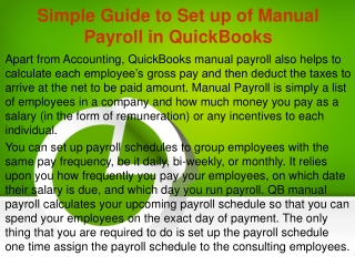 Simple Guide to Set up of Manual Payroll in QuickBooks