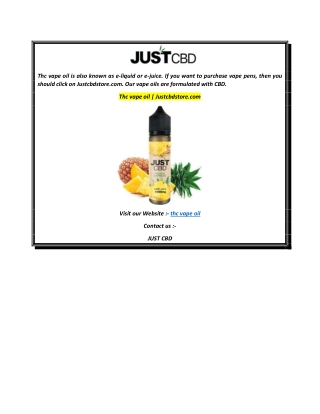 Thc vape oil  Justcbdstore.com