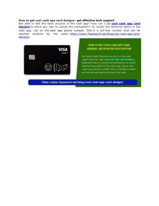 How to get cool cash app card designs- get effective tech support