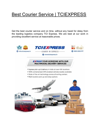 Best Courier Service | TCIEXPRESS