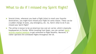 What to do if I missed my Spirit flight