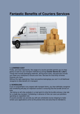 Find the best Same Day Courier in St. Luke's