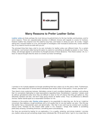 Custom Leather Sofas - Karlsson Leather