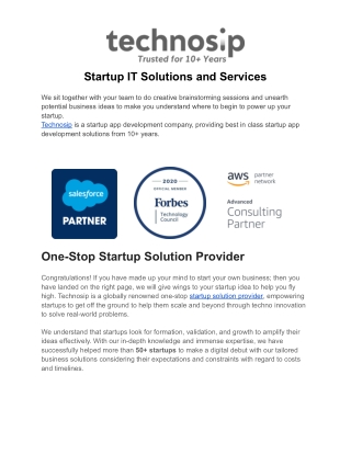 Startup IT Solutions and Services