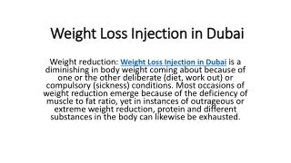 Weight Loss Injection in Dubai