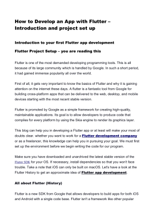 How to develop a Flutter app
