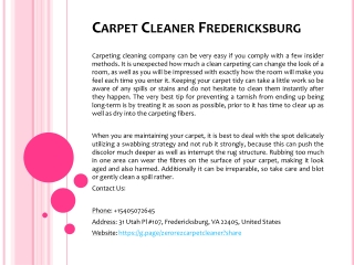 Carpet Cleaner Fredericksburg