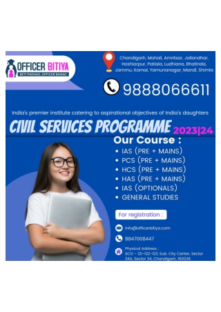 Best IAS Coaching In Jalandhar Officer Bitiya