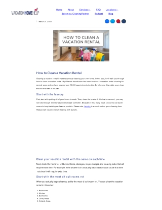 Vacation Rental Cleaning