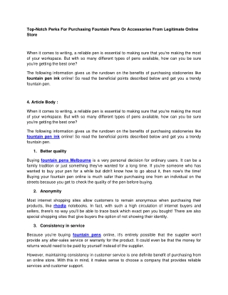 Top-Notch Perks For Purchasing Fountain Pens Or Accessories From Legitimate Onli