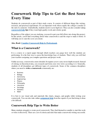 How to Write a Coursework - Coursework Help Tips for Students