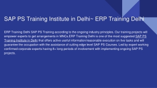 SAP PS Training Institute in Delhi