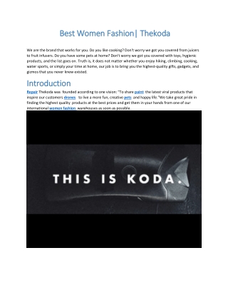 Best Women Fashion Thekoda