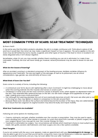 Most Common Types of Scars Scar Treatment Techniques