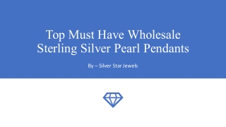 Top Must Have Wholesale Sterling Silver Pearl Pendants​