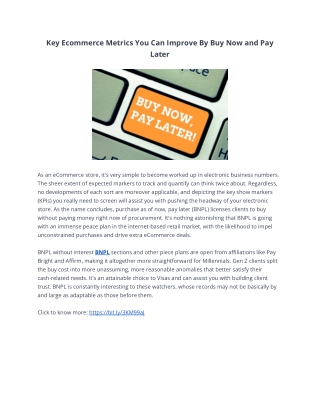Key Ecommerce Metrics You Can Improve By Buy Now and Pay Later