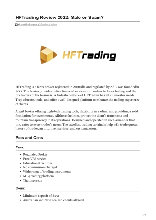 investhub.agency-HFTrading Review 2022 Safe or Scam