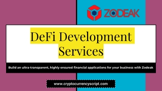 DeFi Development Services - Zodeak