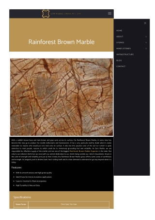 Rainforest Brown Marble Exporter