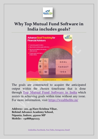 Why Top Mutual Fund Software in India includes goals
