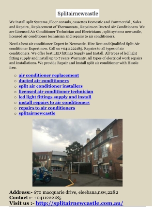 install repairs to air conditioners