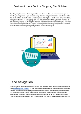 Features to Look For in a Shopping Cart Solution