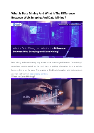 What Is Data Mining And What Is The Difference Between Web Scraping And Data Min