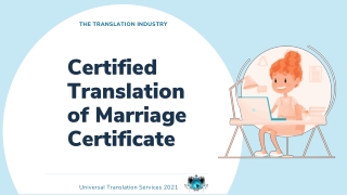 Certified Translation of Marriage Certificate