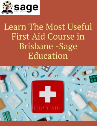 Learn The Most Useful First Aid Course in Brisbane -Sage Education