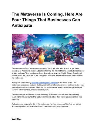 The Metaverse Is Coming, Here Are Four Things That Businesses Can Anticipate